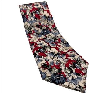 Land’s End Silk Men’s Necktie Preppy Flowers Tie